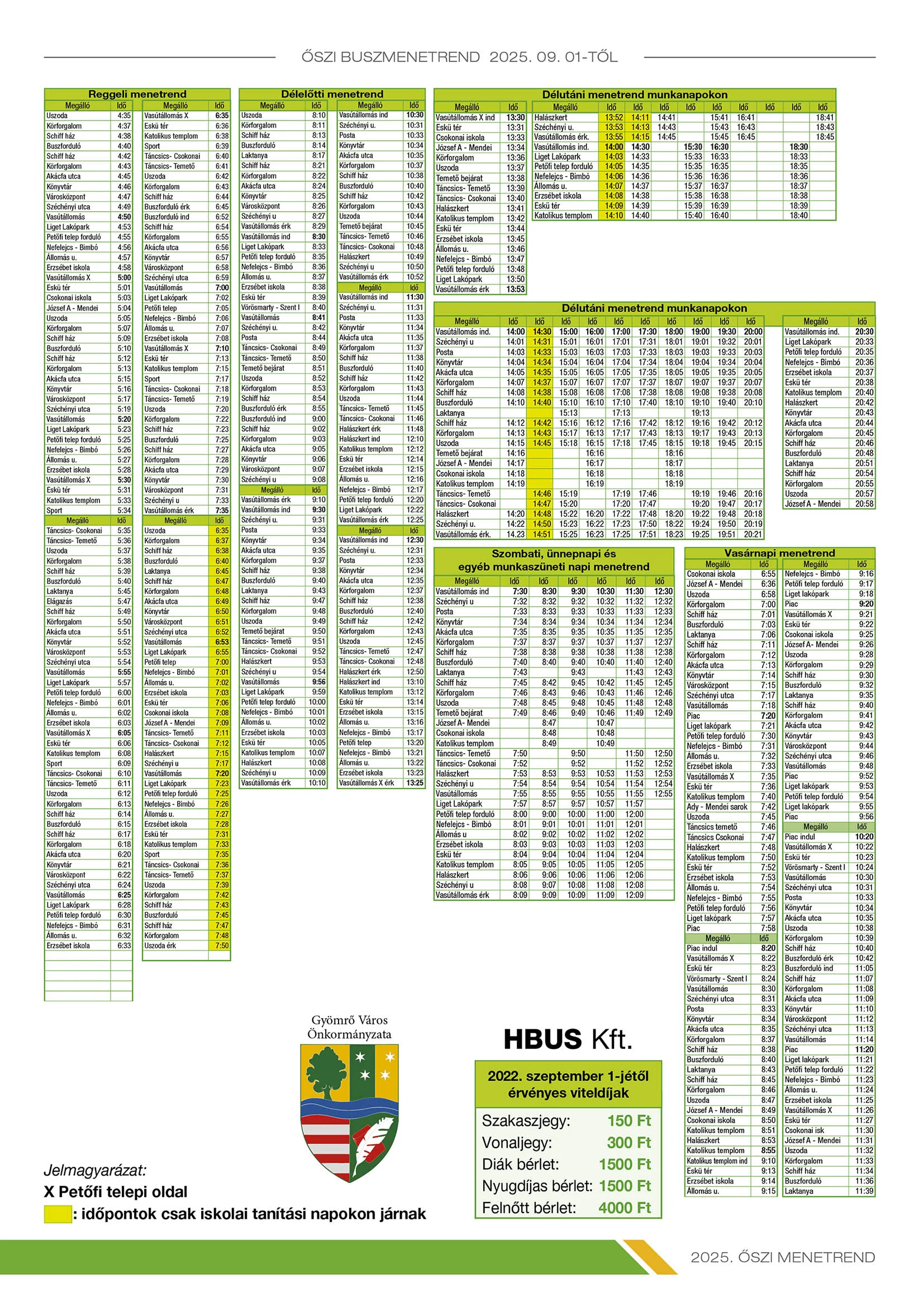 Aktualis menetrend 111